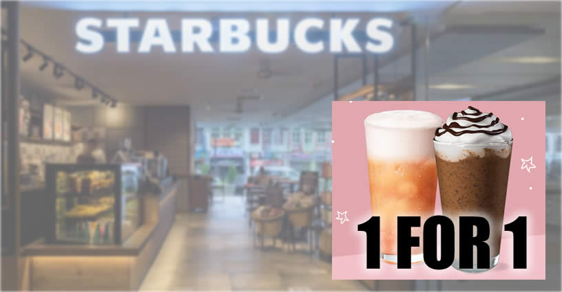 Featured image for Starbucks: 1-for-1 selected beverages from 17 - 20 August 2020 when you pay with your Starbucks Card