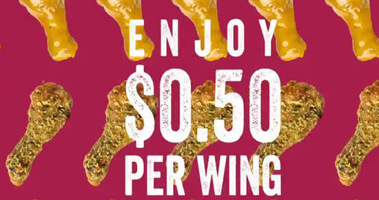 Featured image for Wing Zone: Enjoy wings at $0.50 apiece with 18 different flavors to choose from on Tuesdays