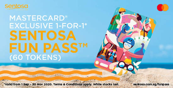 Featured image for Sentosa: 1-for-1 Fun Pass™ 60 Tokens (Mastercard Exclusive) till 30 November 2020