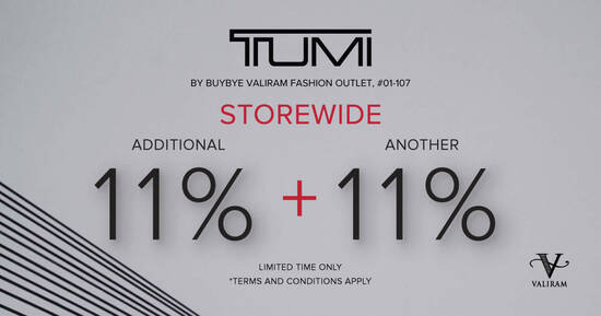 Featured image for Up to 50% + 11% + another 11% at TUMI IMM only till 15th Nov