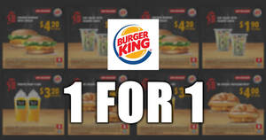 Featured image for (EXPIRED) Enjoy 1-for-1 deals at Burger King with these coupons valid till 31 Dec 2020