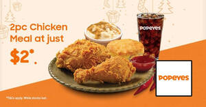 Featured image for (EXPIRED) Popeyes: $2 2pcs fried chicken meal for Samsung Members till 15 February 2021