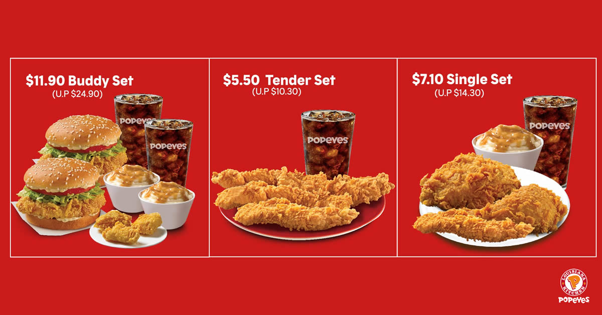 Featured image for Popeyes: Save up to 52% off with these takeaway deals (From 26 Dec 2020)