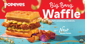 Featured image for (EXPIRED) Popeyes launches new Big Bang Waffle plus new coupons valid till 1 Feb 2021