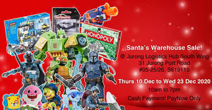 Featured image for (EXPIRED) Santa’s Warehouse Sale 2020 – Marvel, NERF, Star Wars, Transformers, My Little Pony & more (10 – 23 Dec 2020)