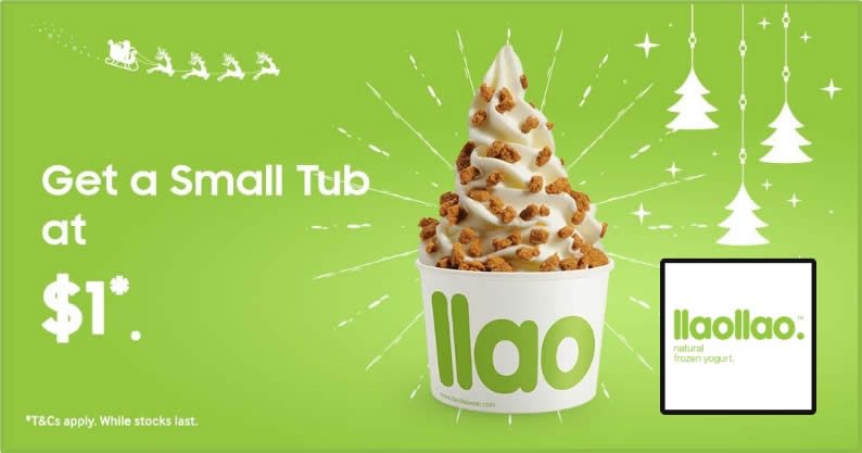 Featured image for (Fully Redeemed) llaollao: $1 small tub for Samsung Members till 15 February 2021