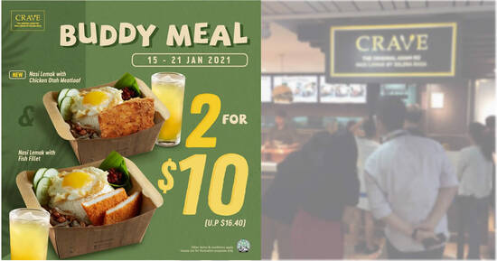 Featured image for CRAVE is offering a buddy meal deal at $10 (usual $16.40) from 15 - 21 Jan 2021