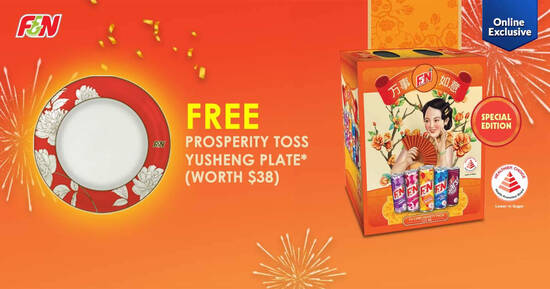 Featured image for F&N: FREE Yusheng Plate (worth $38) with $45 purchase of participating beverages* at Fairprice Online till 18 Feb 2021