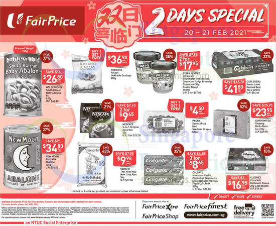 Fairprice 2days deals 20 Feb 2021