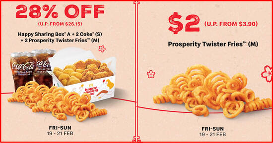 Featured image for McDelivery is offering $2 Prosperity Twister Fries & more till 21 Feb 2021