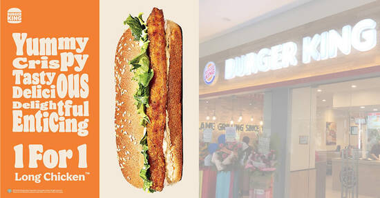 Featured image for Burger King: 1 for 1 Long Chicken for a limited time only (From 28 Feb 2021)
