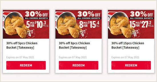 Featured image for KFC S'pore is offering 30% off all chicken buckets for takeaway orders till 7 May 2021
