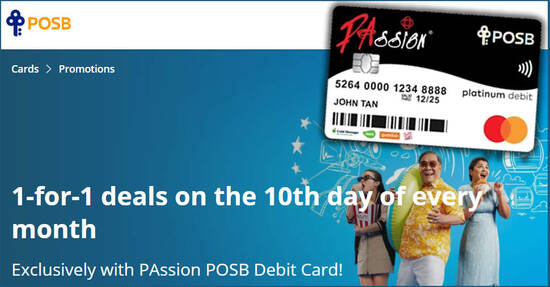 POSB PAssion cardholders enjoy 1-FOR-1 offers at Cathay Cineplexes, Zoo, S.E.A. Aquarium & more on 10 Aug 2022