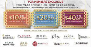 Featured image for (EXPIRED) Paradise Group is giving away $70 worth of vouchers in celebration of their 10th anniversary till 31 Oct 2021