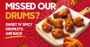 Featured image for Pizza Hut Sweet ‘N’ Spicy Drumlets & Honey Roasted Wings are back at S’pore stores from 4 Oct 2021