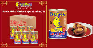 Featured image for (EXPIRED) $199.90 (~$33.32 each) for six cans of New Moon South Africa Abalone (2pcs) 400g + free shipping (From 13 Jan 2022)