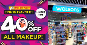 Featured image for Watsons S’pore offering 40% off all makeup (no min spend) till 2 Apr 2023