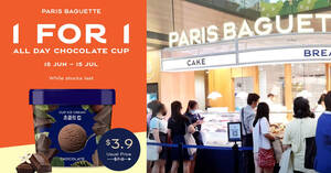 Featured image for Paris Baguette offering 1-for-1 all day Chocolate Cup Ice Cream at eight outlets till 15 July 2022
