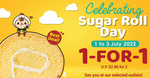 Featured image for (EXPIRED) Polar Puffs & Cakes is offering 1-for-1 Sugar Roll at seven outlets from 1 – 3 July 2022