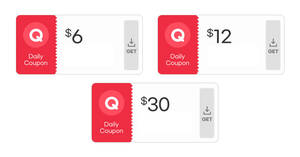 Featured image for Qoo10 S’pore Limited Coupon Discounts offers $6, $12 & $30 cart coupons daily till 3 Aug 2022
