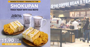 Featured image for Coffee Bean S’pore’s new Weekdays Breakfast Set costs S$5.95 per set when you buy two sets (From 11 Aug 2022)