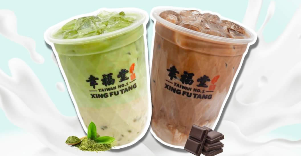 Featured image for Xing Fu Tang offering 1-for-1 Matcha Fresh Milk/Chocolate Fresh Milk w/ Crystal Jelly from 19 Aug 2022