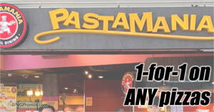Featured image for (EXPIRED) PastaMania offering 1-for-1 pizzas on weekdays 3pm to 5pm daily till 30 November 2022