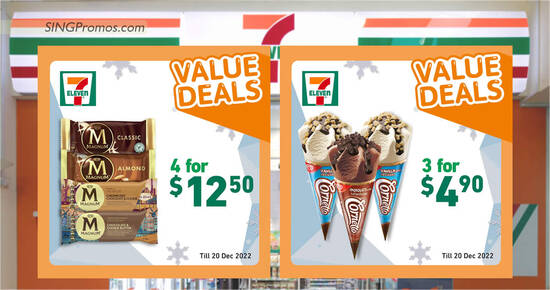 7-Eleven S’pore latest Ice Cream Deals has Magnum, Wall’s, Cornetto, Haagen-Dazs & more till 20 Dec 2022
