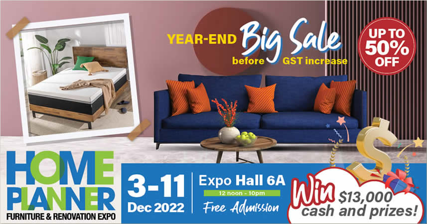 Featured image for Visit Biggest Year-End Home Show "Home Planner Furniture & Renovation Expo" from 3 - 11 Dec 2022