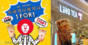 Featured image for LiHO offering 1-for-1 all M/L drinks at over 45 selected outlets till 30 Nov 2022
