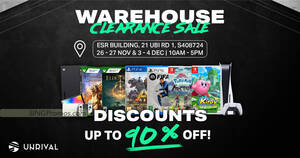 Featured image for Unrival Video Games Warehouse Sale from 26 Nov – 4 Dec 2022 (Sat – Sun)