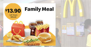 Featured image for McDonald’s S’pore offering S$13.90 Family Meal (usual from S$19.40) deal till 22 Jan 2023