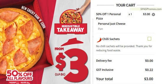 Pizza Hut S’pore now offering pizzas from as low as S$3 from 25 Jan 2023