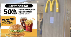 Featured image for 50% off McDonald’s Double McSpicy Upsized Meal at S’pore outlets on 29 May 2023 (11am to 3pm)