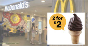 Featured image for McDonald’s S’pore offering ChocoCone® ice cream at 2-for-$2 deal till 1 Mar 2023