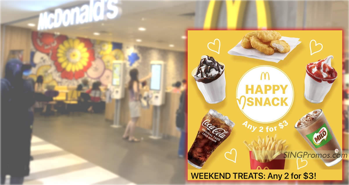 Featured image for McDonald's S'pore App has a Any-2-for-$3 deal till 2 April, pay $3 for 8pcs McNuggets