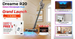 Featured image for Dreame’s latest Laser Technology Stick Vacuum R20 is going at only S$699 with $388 free gifts on Shopee 6 – 8 June