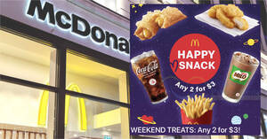 Featured image for Pay only $3 for 8pcs McNuggets with McDonald’s Any-2-for-$3 App deal this weekend till 21 May 2023
