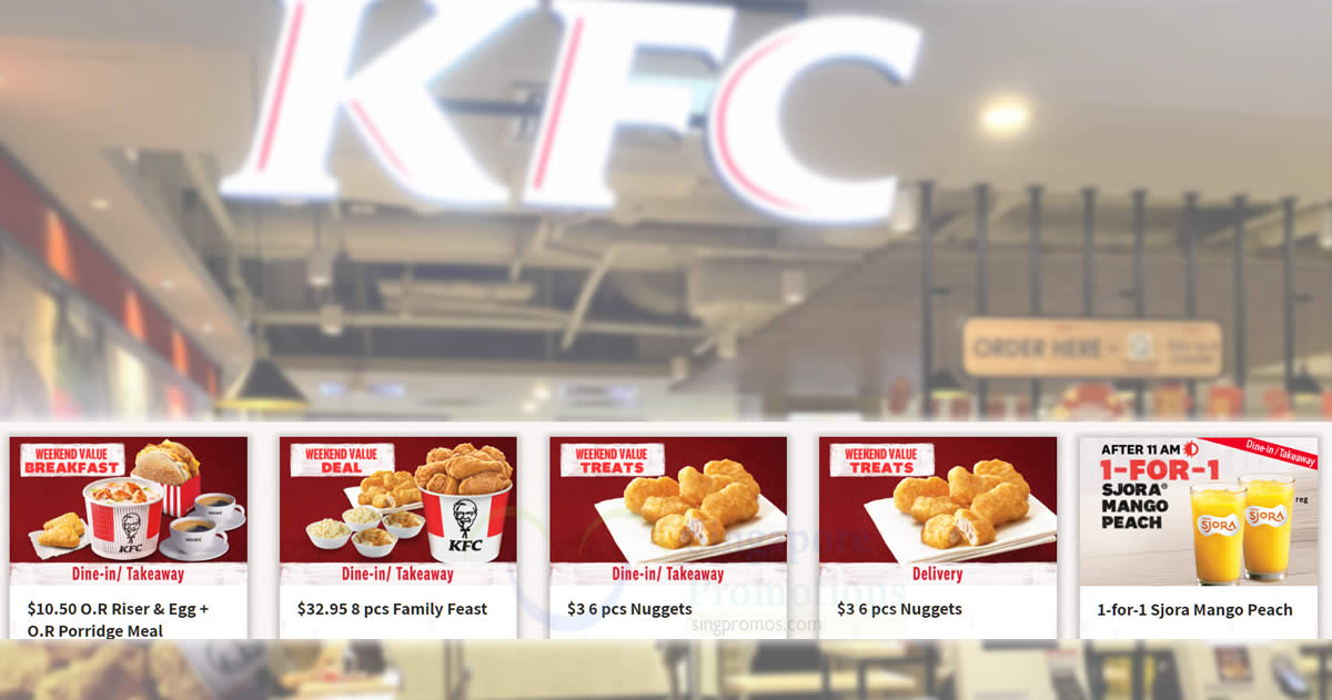 Featured image for KFC S'pore offering $3 6pcs Nuggets, $10.50 value breakfast and more weekend deals till 30 Jul 2023