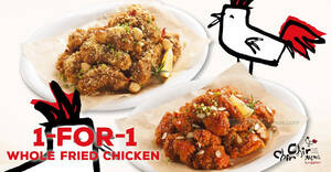 Featured image for (EXPIRED) Chir Chir offering 1-for-1 whole fried chicken at 313@Somerset and Bugis Junction till 31 July 2023