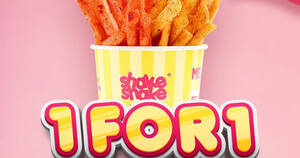 Featured image for Shake Shake In A Tub offering 1 FOR 1 shoestring fries at all outlets till 29 Sep 2023