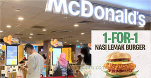 Featured image for (EXPIRED) Buy-1-Get-1-Free Nasi Lemak Burger at McDonald’s S’pore outlets on Monday, 21 Aug 2023