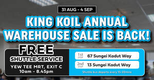 Featured image for (EXPIRED) King Koil Annual Warehouse Sale from 31 Aug – 4 Sep 2023