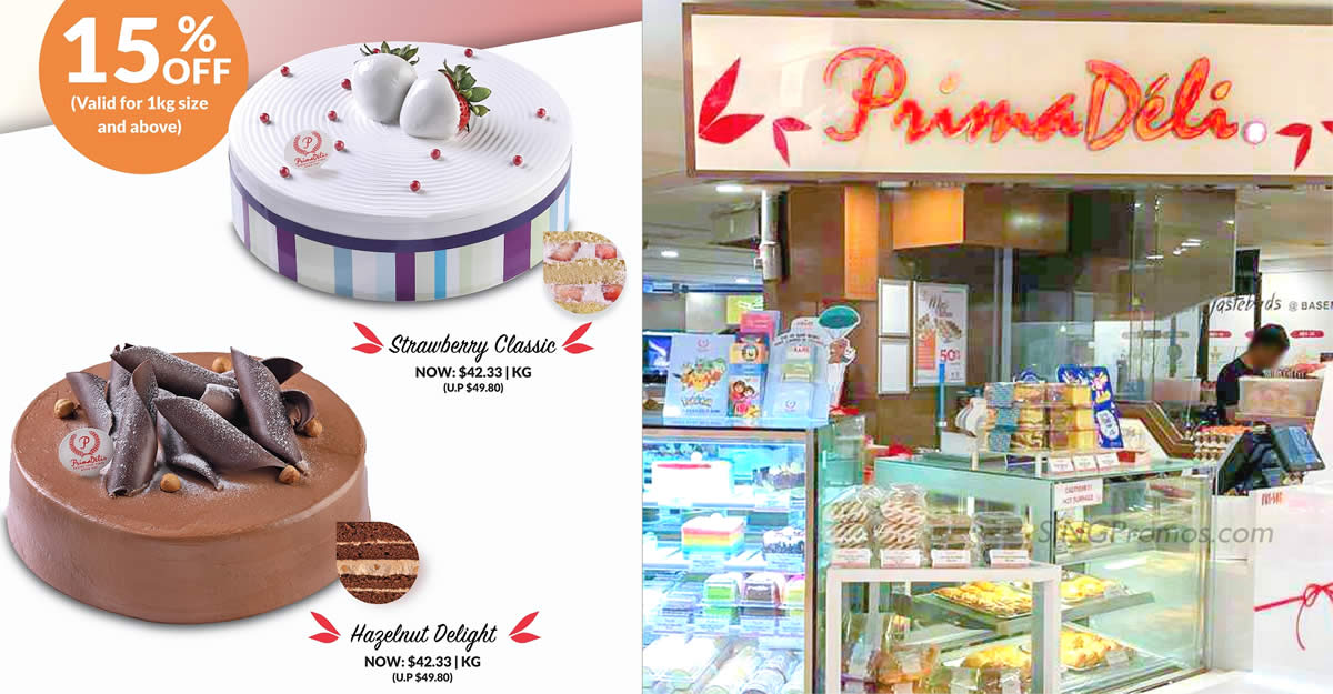 Featured image for 15% OFF Prima Deli's Strawberry Classic and Hazelnut Delight cakes for pre-orders till 31 Aug 2023