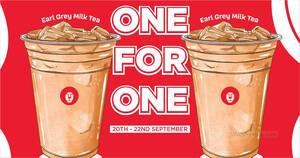 Featured image for LiHO S’pore offering 1 for 1 Earl Grey Milk Tea from 20 – 22 Sep 2023
