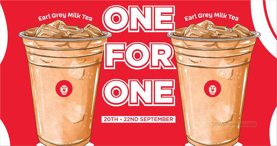 LiHO S’pore offering 1 for 1 Earl Grey Milk Tea from 20 – 22 Sep 2023
