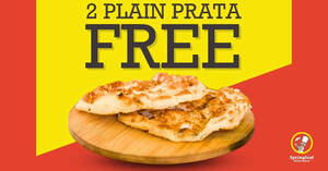 Featured image for Free 2pcs of Plain Prata at Springleaf Prata Place outlets from 25 – 26 Sep 2023