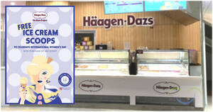 Featured image for (EXPIRED) Haagen-Dazs S’pore offering free ice cream scoop with purchase of any scoop from 8 – 29 March (weekdays)