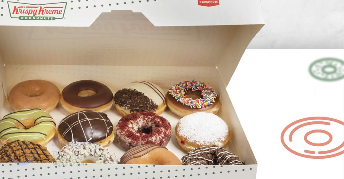Featured image for Krispy Kreme S'pore selling 2 Original Glazed for only $2.90 (U.P. $5.80) with every 4 doughnuts purchased till 24 Mar