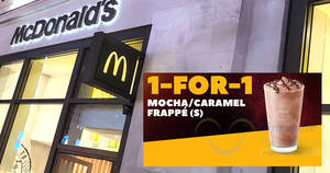 Featured image for (EXPIRED) McDonald’s S’pore App has 1-for-1 Mocha/Caramel Frappé deal on Thursday, 21 March 2024